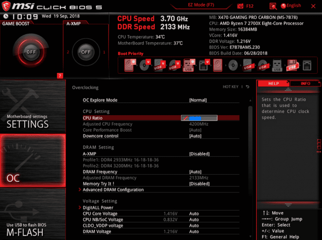 Enter into BIOS and Adjust the CPU Ratio